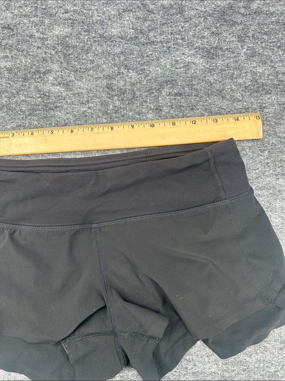 Lululemon Black Run Speed Up Layered Athletic Shorts Size 4 - Picture 10 of 10
